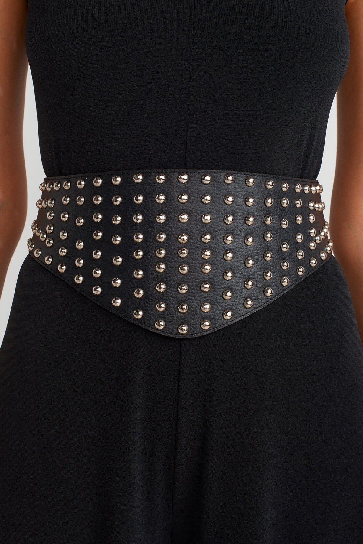 Black Studded Gladiator Belt-K248018024