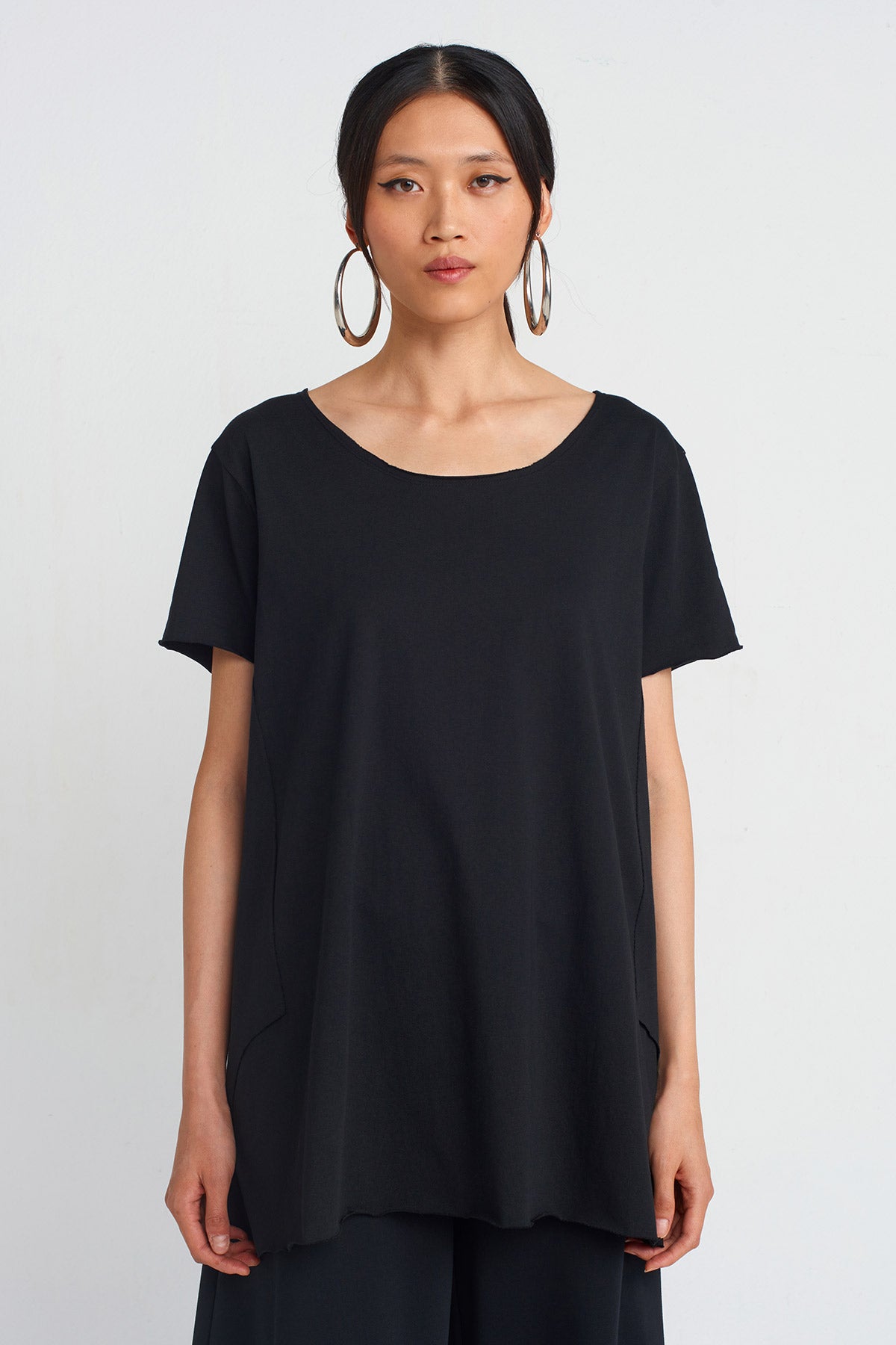 Black Oversize T-shirt-Y251011006