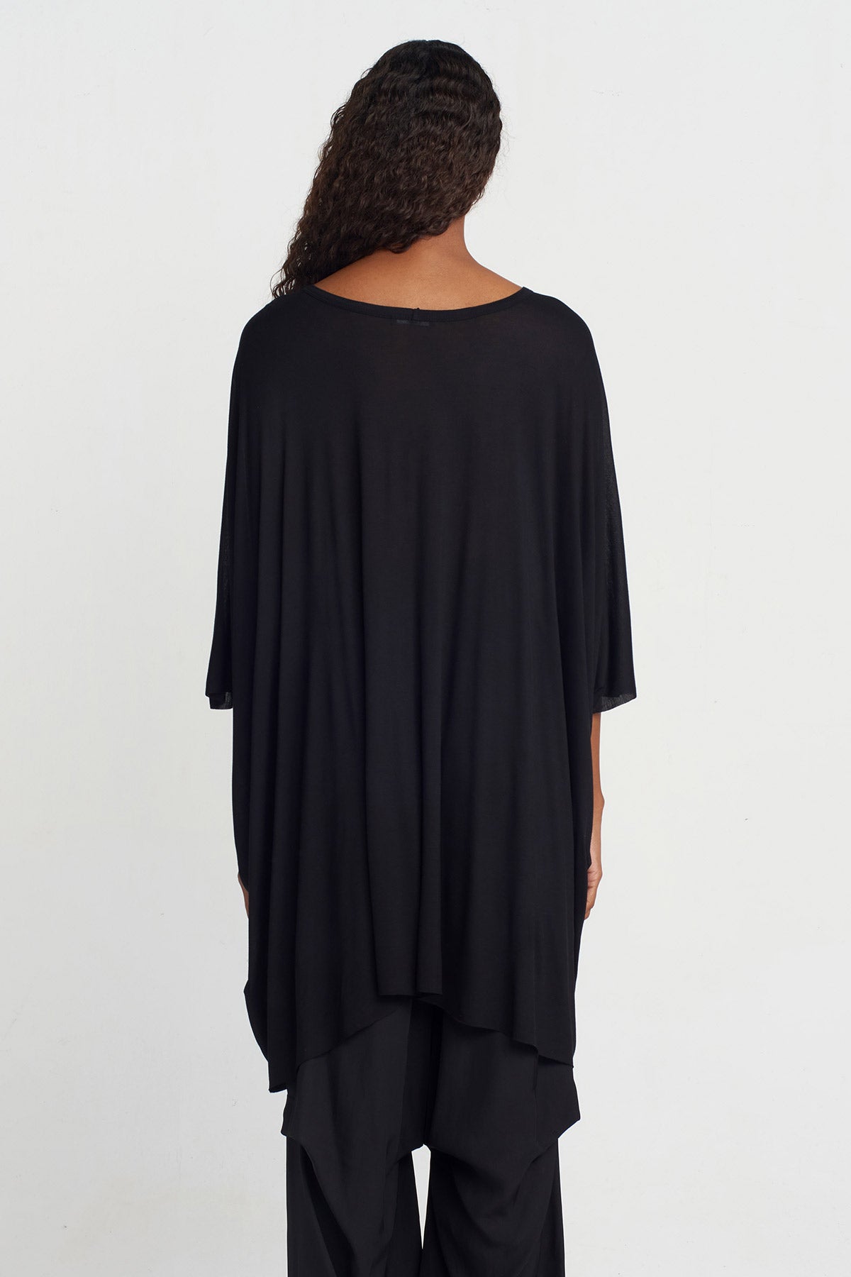 Black Oversize Bamboo T-shirt-Y251011039