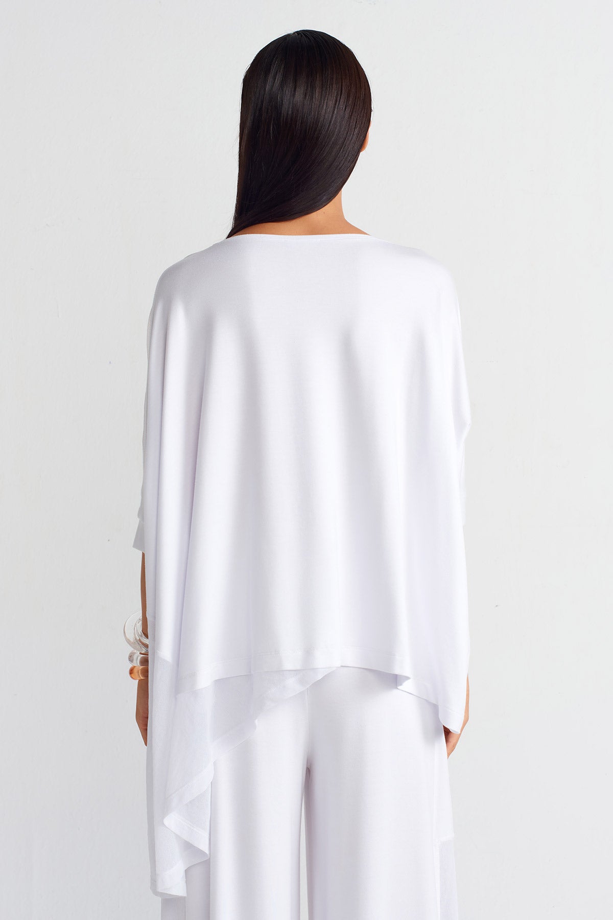 Off White Mesh Detail Pocket Blouse-Y251011060