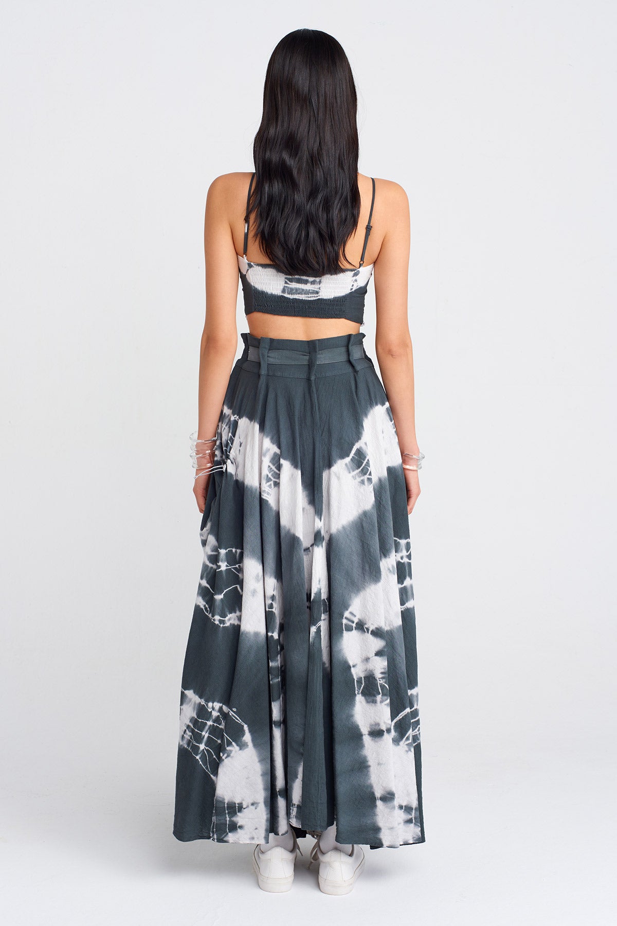 Dark Grey Tie-Dye Effect Skirt-Y252012014