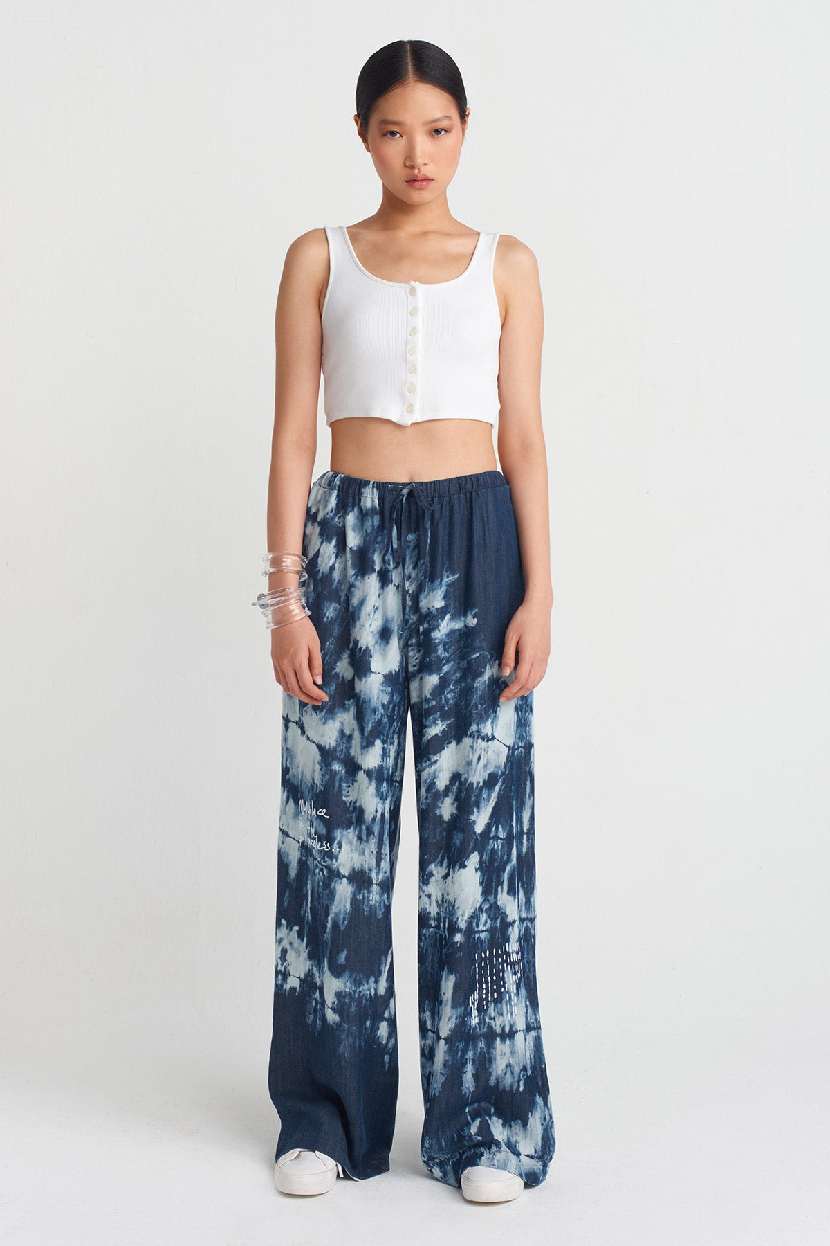 Marine Embroidered Batik Pants-Y253013008