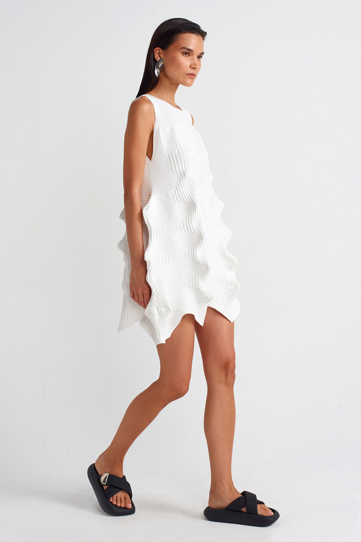 Off White Origamik Knit Mini Dress-Y254014054