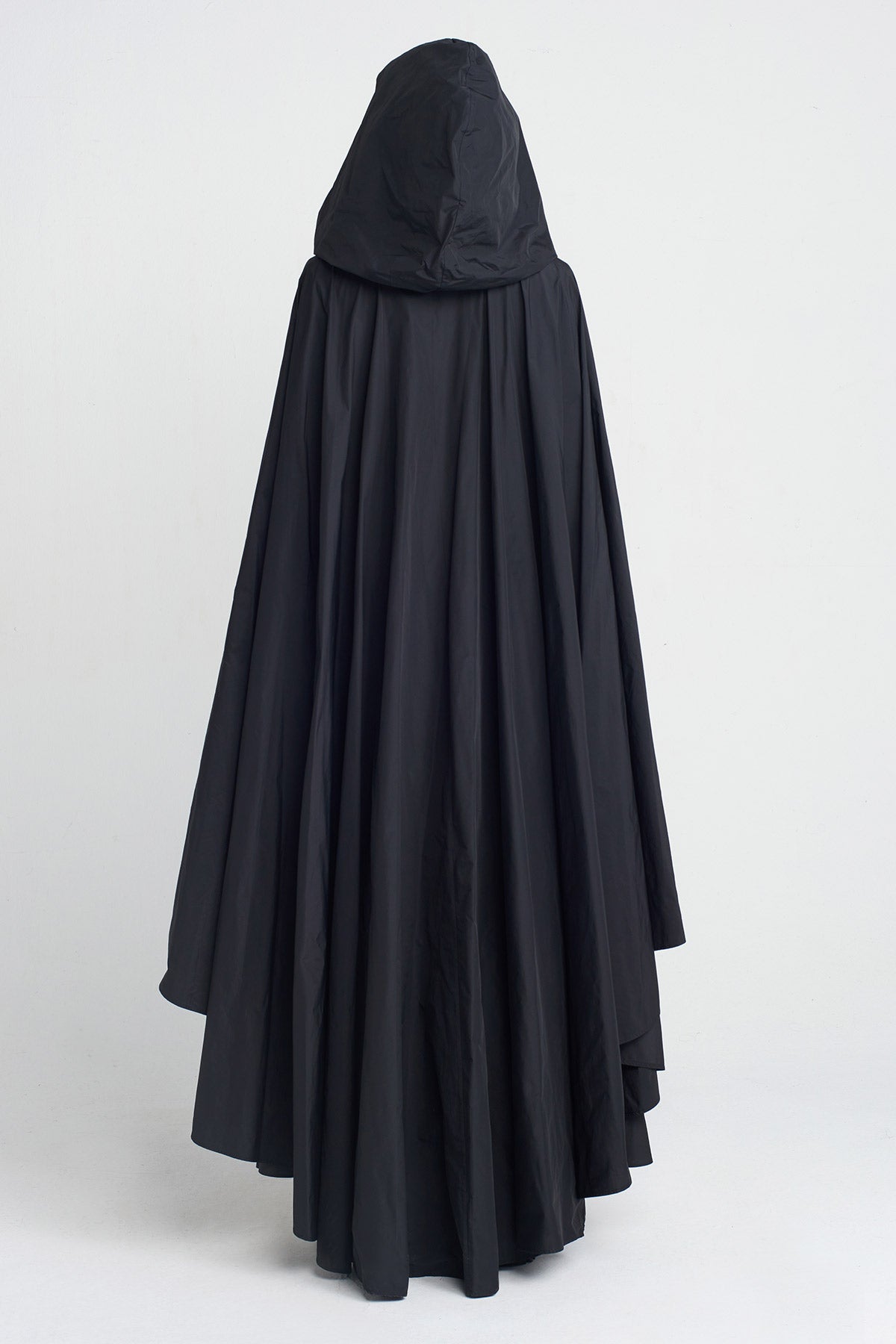 Black Taffeta Cape-Y255015005