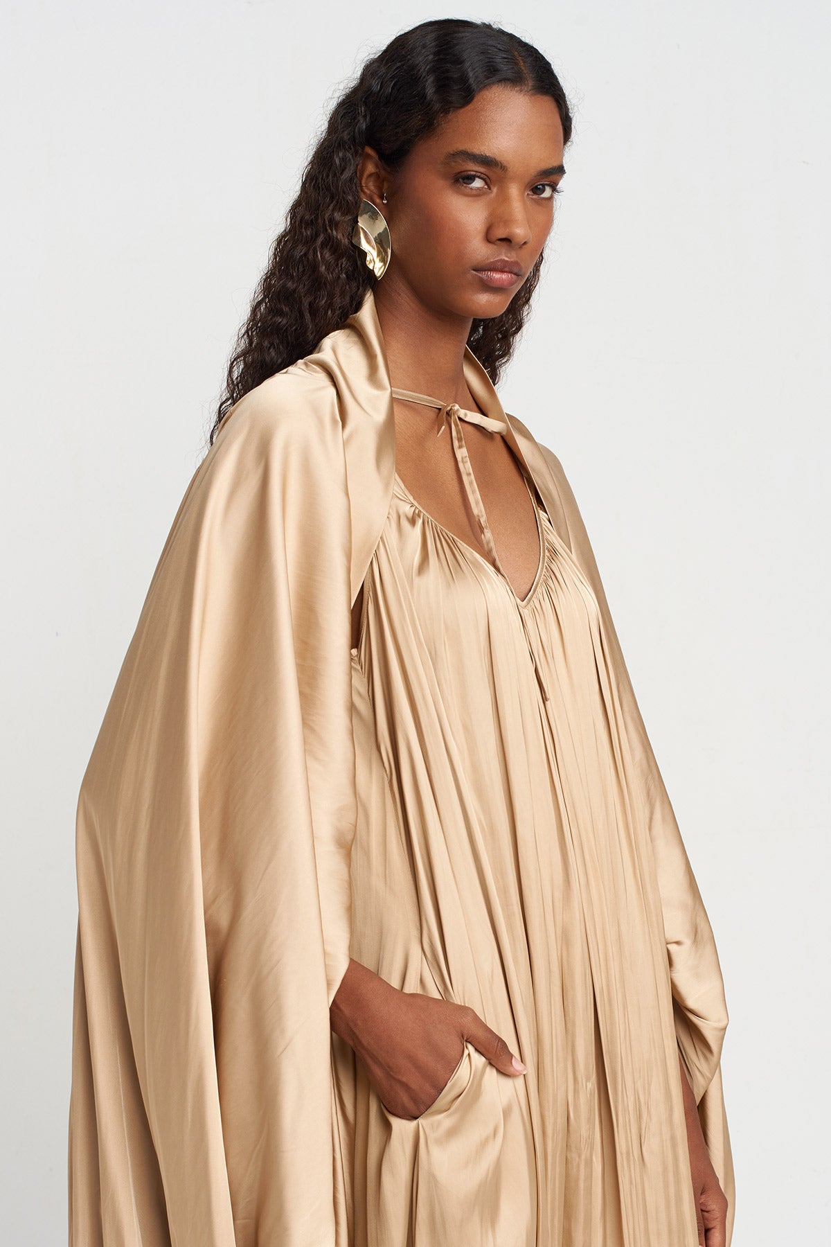 Gold Cape Jacket-Y255015029