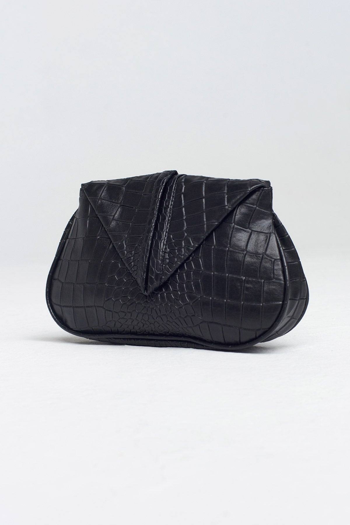 Black Crocodile Leather Mini Handbag-Y258018001