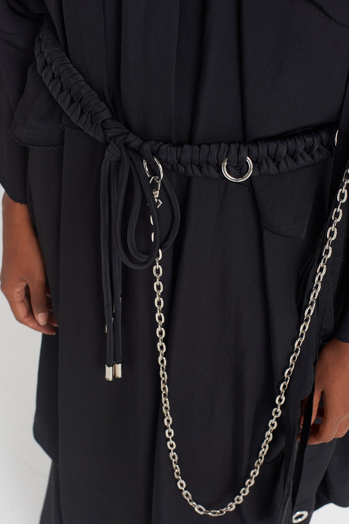 Black Chain Detail Belt-Y258018009